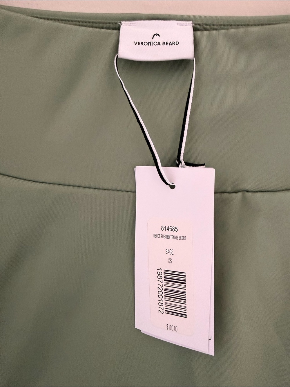 Veronica Beard HEAD Deuce Pleated Tennis Skort XS Sage Green Athletic Golf Mini - Picture 6 of 7